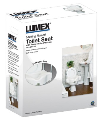 Picture of Locking Raised Toilet Seat With Removable Armrests