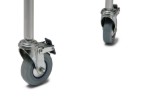 3-in-1 Aluminum Commode - Back Bar and Casters