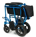Deluxe Aluminum Transport Chair- 12 in Rear Wheel
