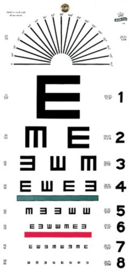 Illiterate/Tumbling E Eye Chart