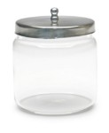 Unlabeled Flint Glass Dressing Jars With Covers