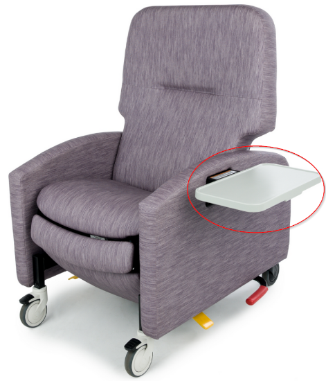 Side Table, Clinical Care Recliner