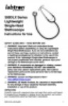 Instructions for Use - Lightweight Single Head Stethoscope