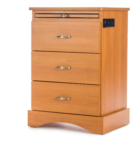 3 Drawer Bedside *Custom bedside shown. Pull out shelf and USB shown (Sold separately)