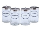 Labeled Glass Sundry Jars