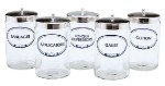Labeled Glass Sundry Jars