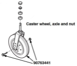 90763441 | Caster wheel, axle and nut