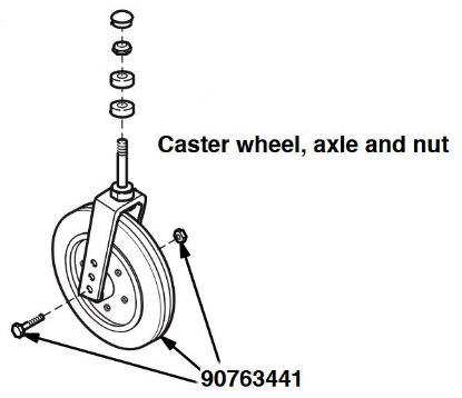 Picture of 90763441 | Caster wheel, axle and nut