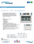 Product Sheet - Table Top Warmers