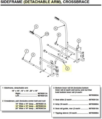 Picture of 907630C2A | Crossbrace, pair 18" Wide x 16" deep