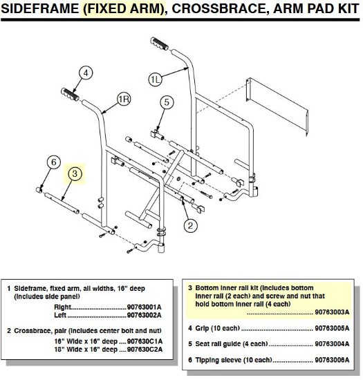 90763003A | Bottom inner rail kit