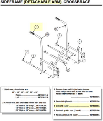 Picture of 90763005A | Handgrip Sideframe-10EA/PK