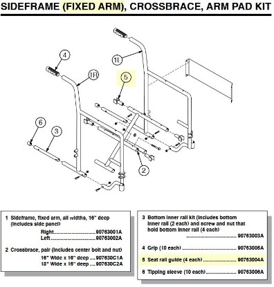 Picture of 90763004A | Seat rail guide (4 each)