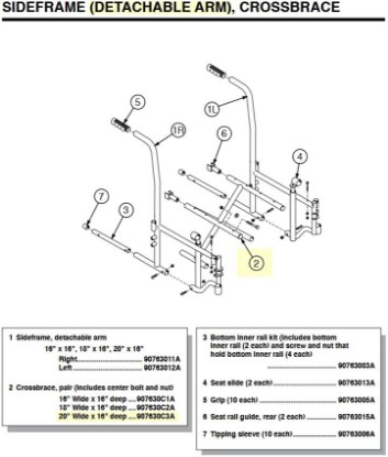 Picture of 907630C3A | Crossbrace, pair 20" Wide x 16" deep