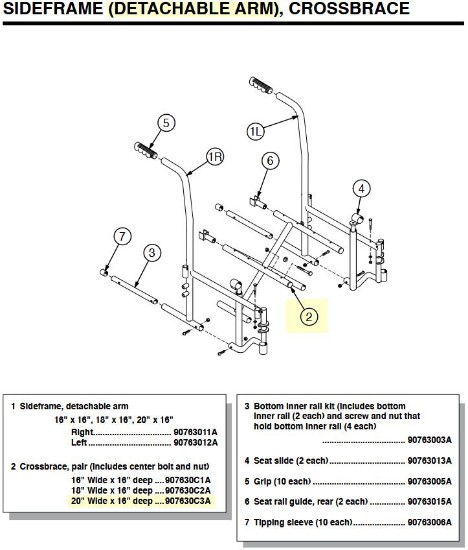 907630C3A | Crossbrace, pair 20" Wide x 16" deep