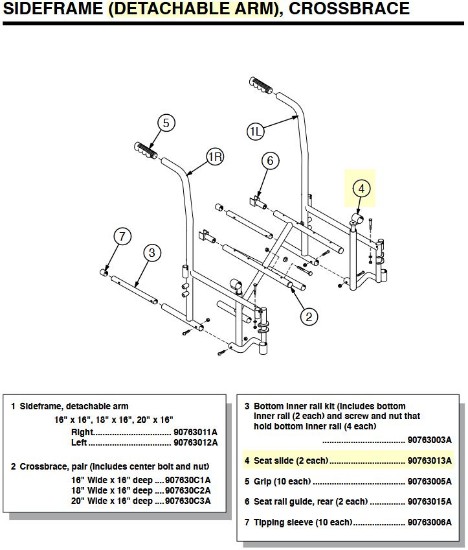 90763013A | Seat slide (2 each)