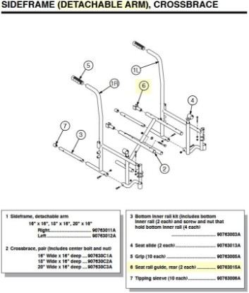 Picture of 90763015A | Seat rail guide, rear (2 each)