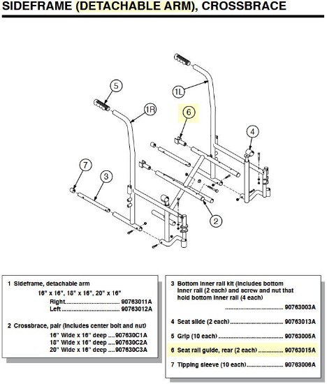 90763015A | Seat rail guide, rear (2 each)