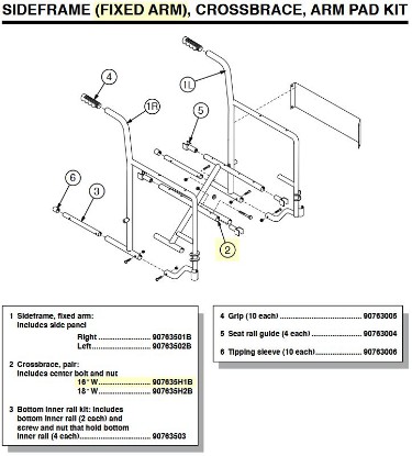 Picture of 907635H1B | Crossbrace, pair: Includes center bolt and nut 16" W