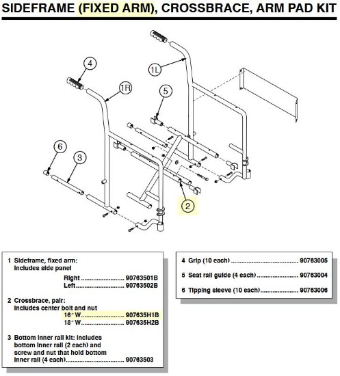 907635H1B | Crossbrace, pair: Includes center bolt and nut 16" W