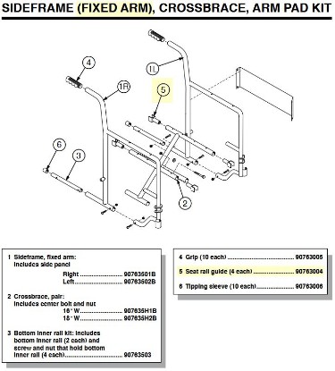 Picture of 90763004 | Seat rail guide (4 each)