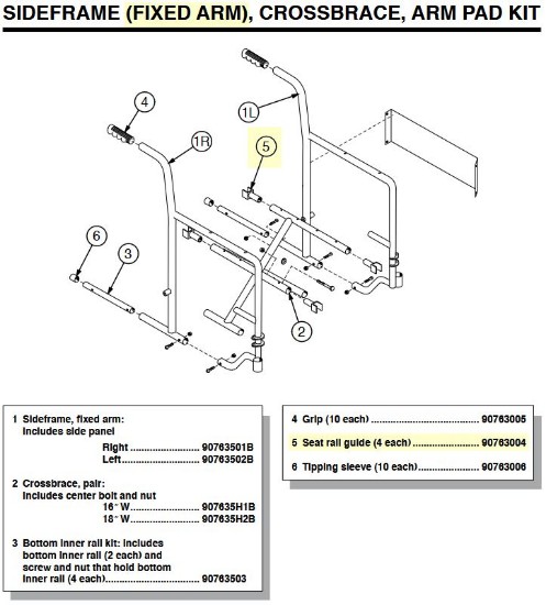 90763004 | Seat rail guide (4 each)