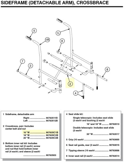 907635C1B | Crossbrace, pair: Includes center bolt and nut 16" W