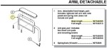 90763020B | Desk Length Arm, detachable fixed-height, pair: