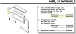 90763021B | Full Length Arm, detachable fixed-height, pair