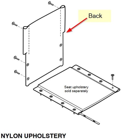 907635A2B | Nylon Back upholstery, detachable arm, 18" wide