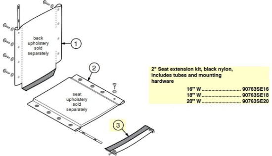 2 in Seat Extension Kit for Traveler L3 Plus