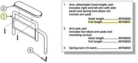 90763021 | Arm, Full length, pair