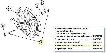 Picture of 90763453 | Rear axle and nut