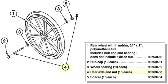 90763453 | Rear axle and nut