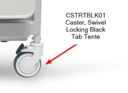 Picture of CSTRTBLK01 | Caster, Swivel, Locking Black Tab Tente