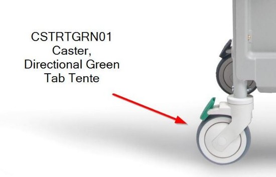 CSTRTGRN01 | Green Tab Directional Tente Caster