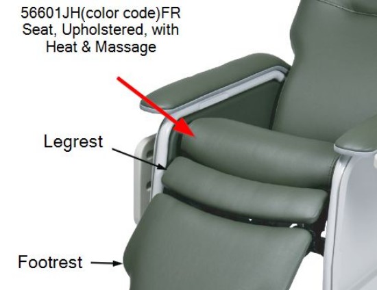 56601JH(color code)FR | Seat, Upholstered, with Heat & Massage