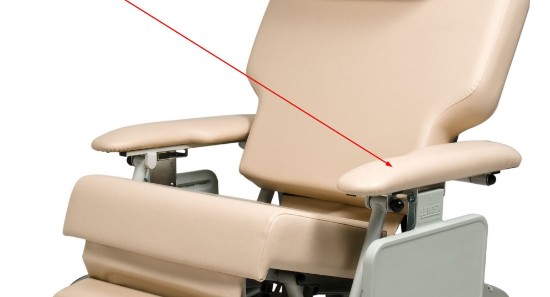 58805U(color code)FR | Armrest, Upholstered, Left