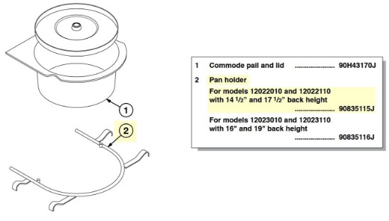 90835115J | Pan holder (14 1/2” & 17 1/2” back height)