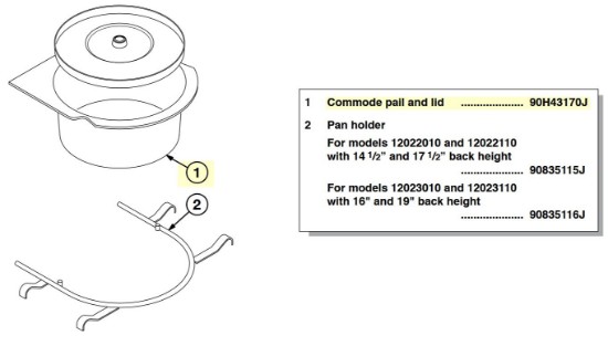 90H43170J | Commode pail and lid