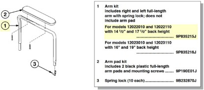 Picture of 9P835215J | Arm Kit, Pair (14 1/2” & 17 1/2”)