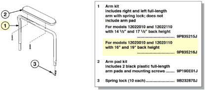 Picture of 9P835216J | Arm Kit, Pair (16" & 19")
